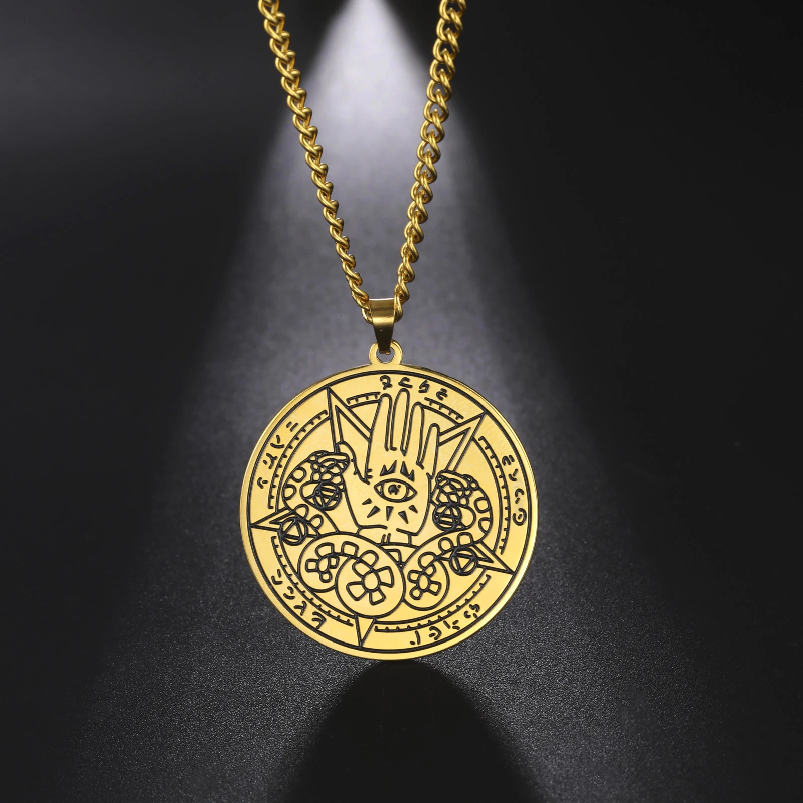 LIKGREAT Hamsa collana a mano contro il malocchio amuleto serpente Rune  protezione talismano gioielli in acciaio inossidabile - AliExpress