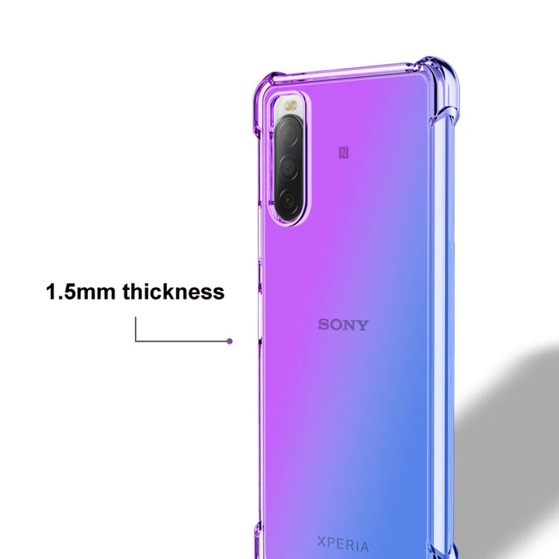 Фото Противоударный чехол-подушка для Sony Xperia 5 V IV 10 1 III II Ace 8, силиконовый чехол из ТПУ с градиентом, противоударный чехол с четырьмя углами №5