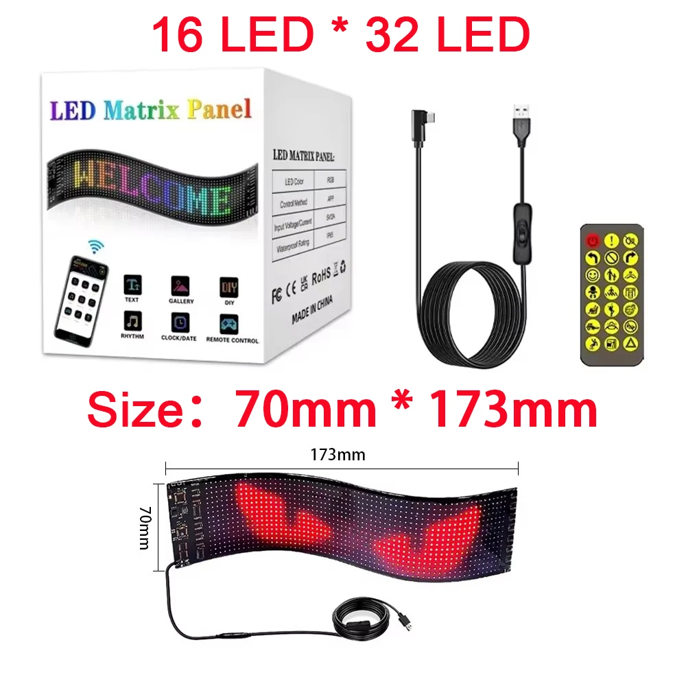 Car/Truck LED Matrix Pixel Panel Light led light led display light led signs led panel Bluetooth Smart App Control Scrolling Advertising Car Sign Animation