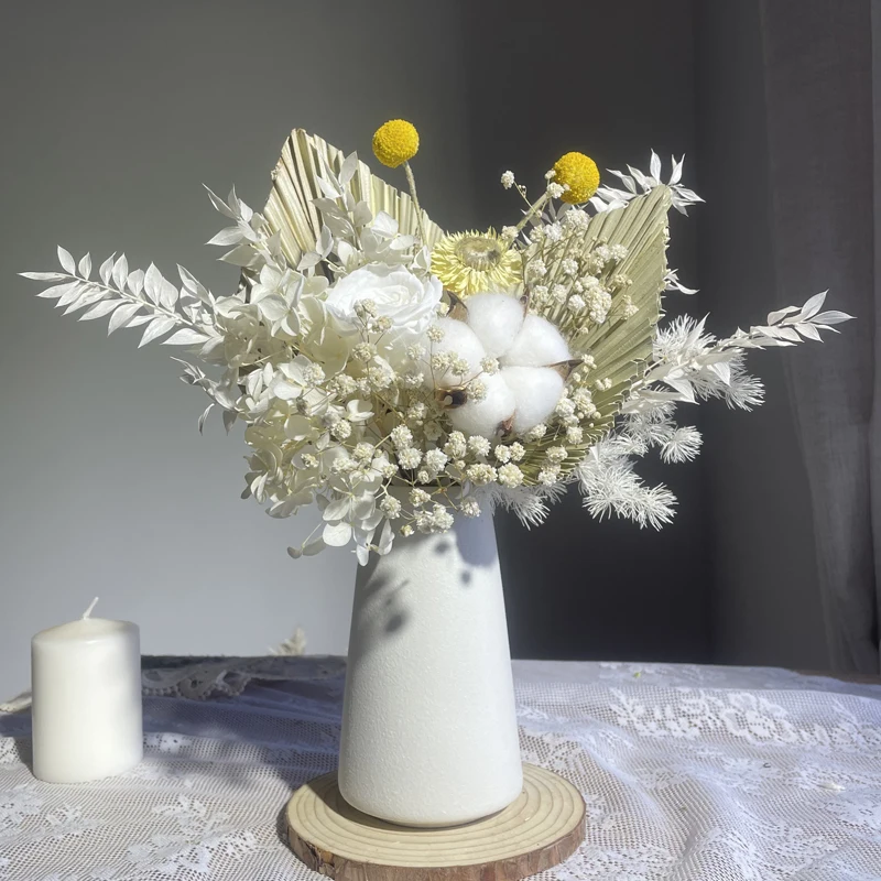 Real Flowers Bouquet Of Dried Flowers Small Pu Leaf Home Living Room