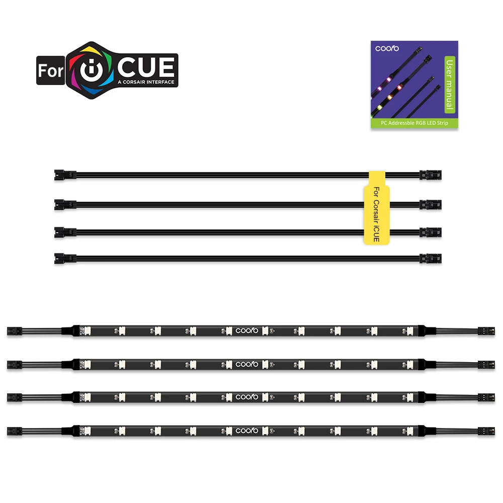 COOLO For Corsair iCUE RGB LED Lighting PRO Expansion Kit, PC Case LED  Strips,need Corsair