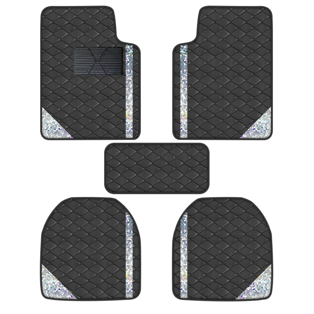 

Set of 5 luxury leather carpet floor mats, universal car floor mats for left-hand drive, wear-resistant and non-slip