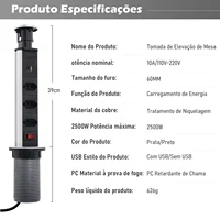 Brazil I plug adapter, Tower socket, switch socket, USB socket, wall socket, plug, USB socket, from Brazil 6