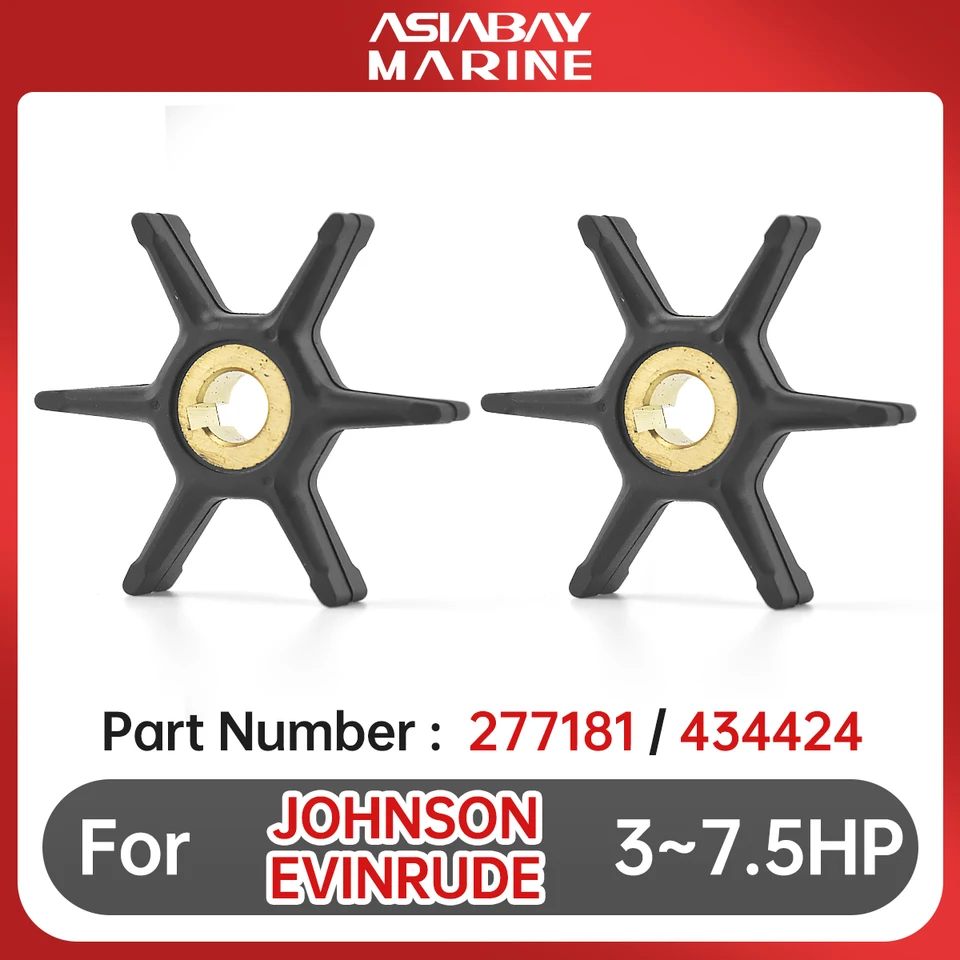 thumbnail image 2 of Boat Motor Water Pump Impeller 277181 For Johnson Evinrude 3 7 5hp 2 Stroke Outboard 2 of 12