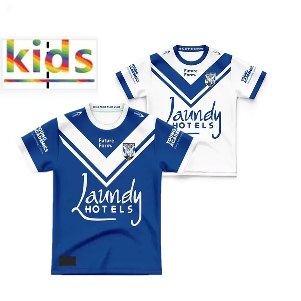 Bulldogs Kids Home / Away / Training Rugby Jersey-Mens Size:16-26（Print Name Number）Top Quality