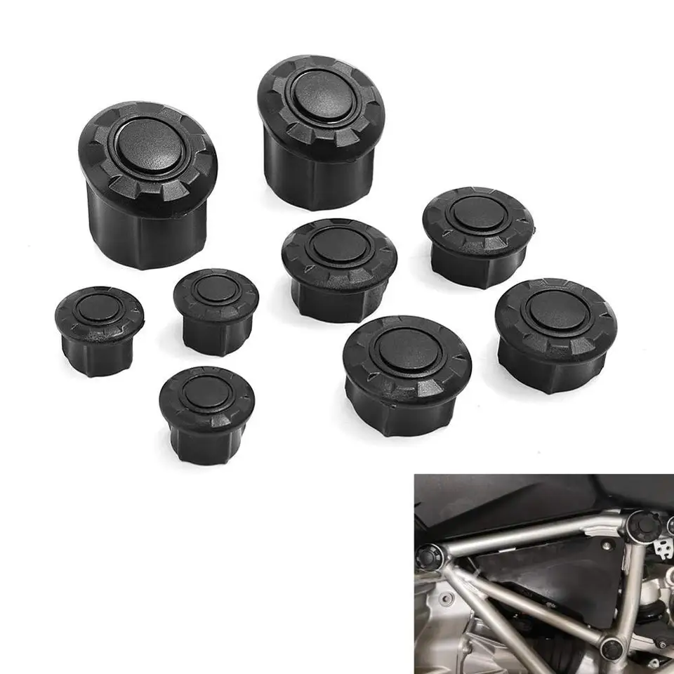 Tappi Fori Telaio Moto BMW R1200GS/R1250GS - Kit 9 Pezzi, Nero, Antipolvere - Foto 3