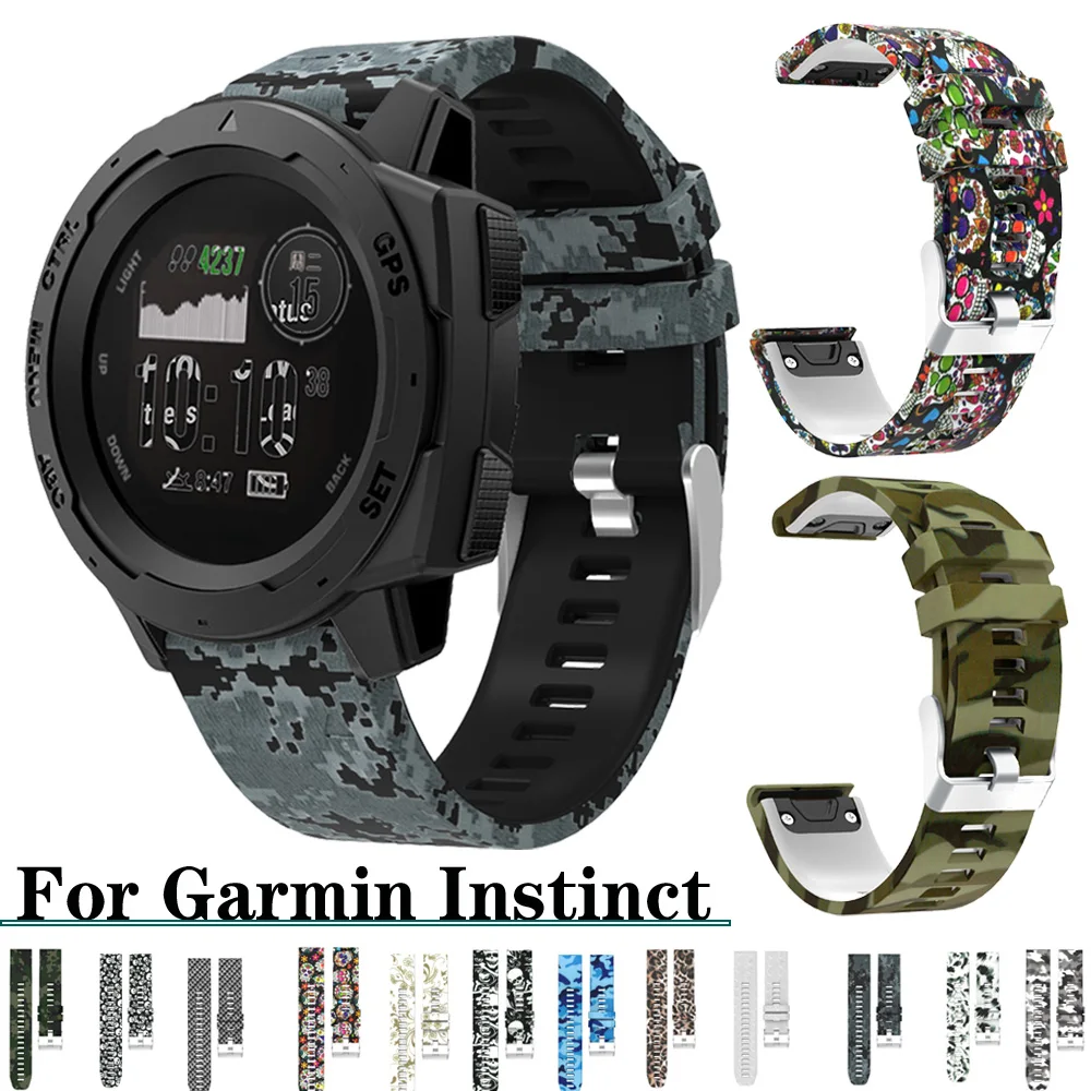 Per Garmin Instinct & Instinct Cinturino Tattico Stampa Cinturino In Silicone A Sgancio Rapido Cinturino Di Ricambio Cinturino Sportivo