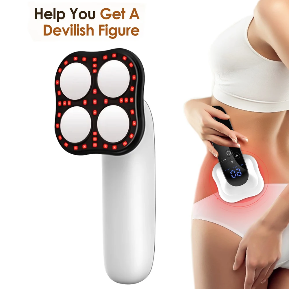 4 In1 Body Slimming Massager EMS Hot Compress Fat Burner Slim Shaping Device Infrared Vibration Weight Loss Cellulite Machine