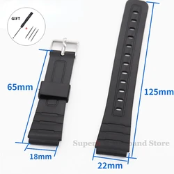 Versatile Silicone Rubber Watch Strap - Multiple Sizes Bracelet Accessory - 22mm (Black - silver)