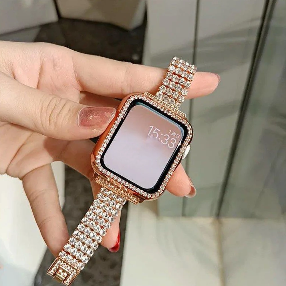 Slim Steel Mesh Band Women Strap for Apple Watch 9 8 7 6 5 4 3 SE  40/44/41/45mm