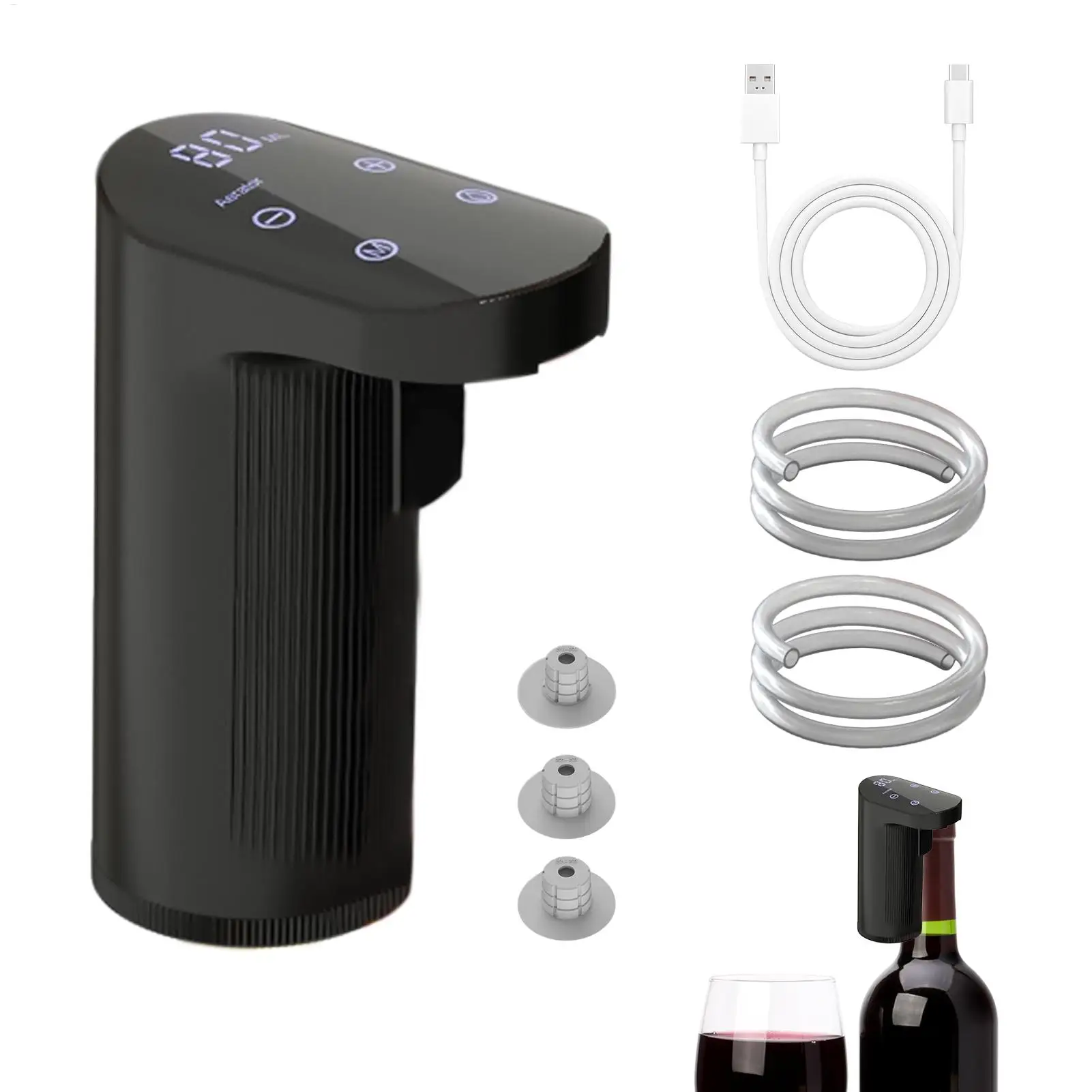 Electric Wine Dispenser USB Rechargeable Electric Wine Decanter Stable Pouring Adjustable Quantity Liquor Wine Pump Accessories