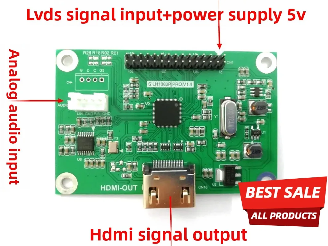 LVDS-HDMI 어댑터 보드, lvds에서 hdmi 출력으로 변환, 다양한 해상..