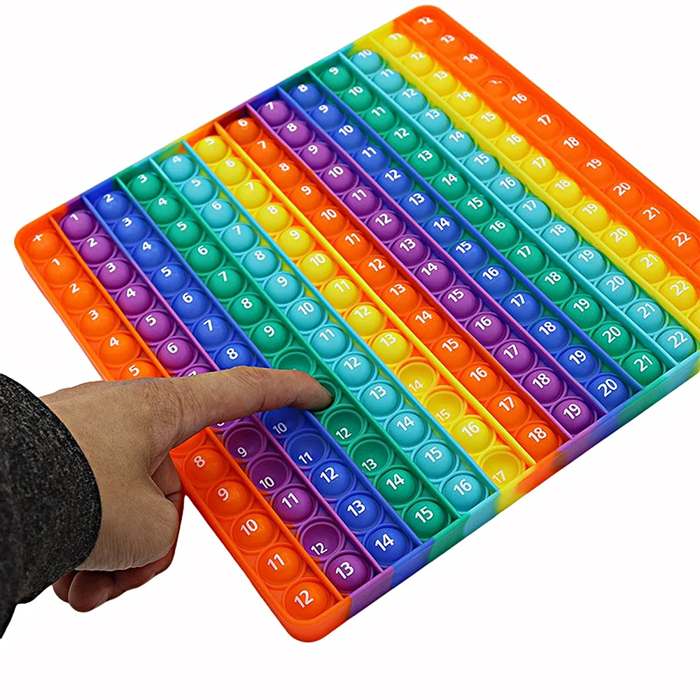 1-12 Multiplication Addition Push  Its Bubble Fidget Sensory Pop Toys, Silicone Rainbow Teaching Aids, Math Toys 6