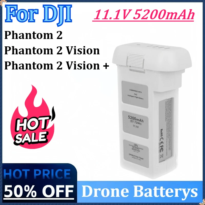 Batterie Drone 11.1V 5200mAh pour DJI Phantom 2/2 Vision/2 Vision+
