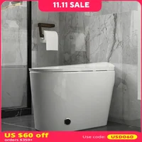 Smart Toilets, One Piece Toilet Intelligent Toilet with Silent & Slow Toilet Cover Auto & Foot Induction Flush,Tankless Toilets 1