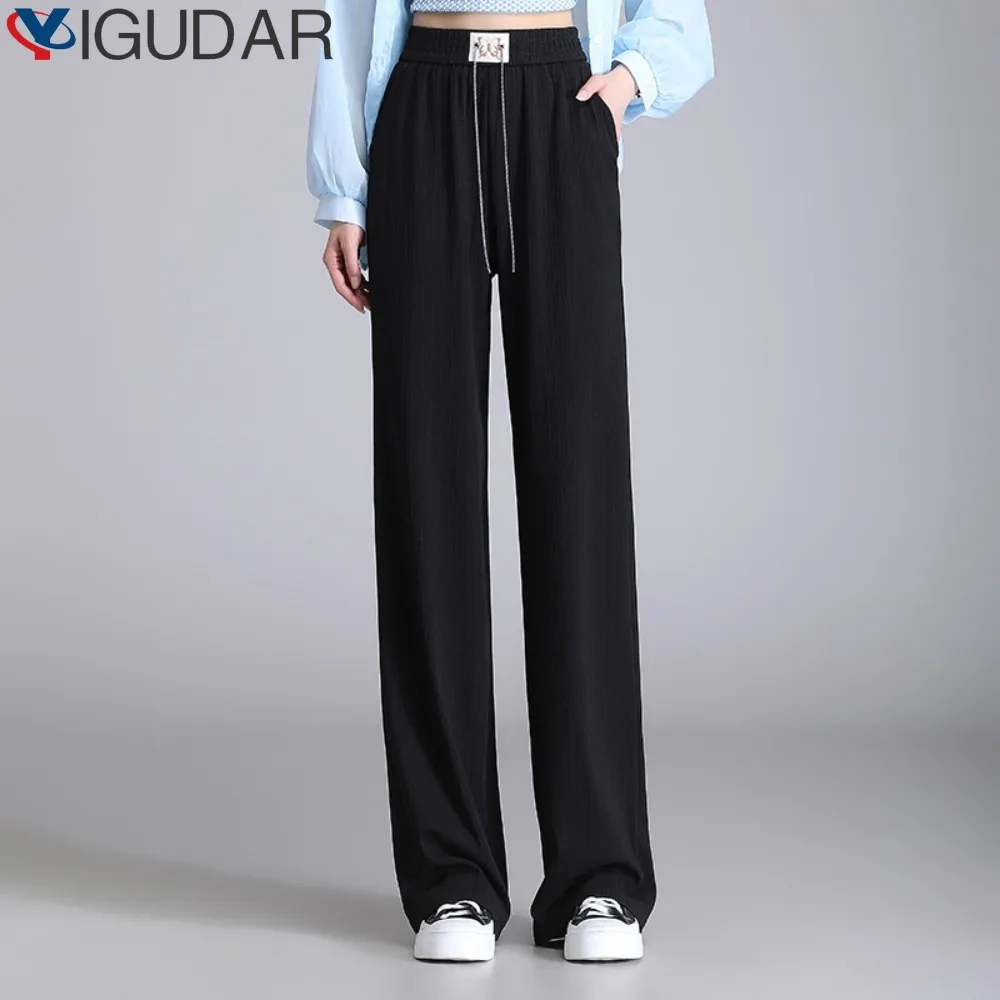 

2023 New Pants For Women High Waist Trousers Wide Leg Pants Casual Summer Woman Fluid Pants Floor Mopping Wide Leg Pants Women
