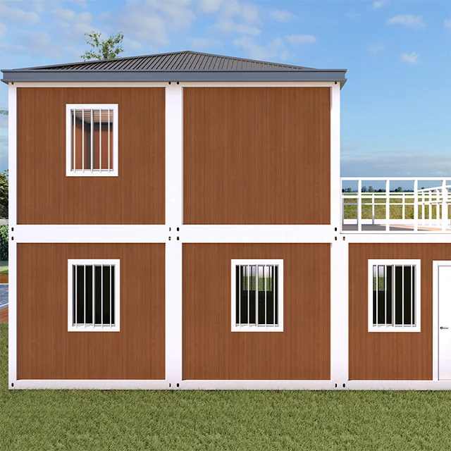 Prefabricated houses for 3 4 bedrooms custom factory Flat house for 40 foot luxury prefabricated containers with 2 floors 3