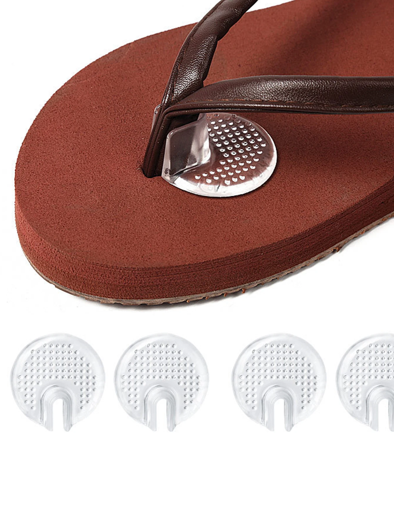Double-transparent PU toe patch anti-wear heel patch Soft silicone herringbone clamp