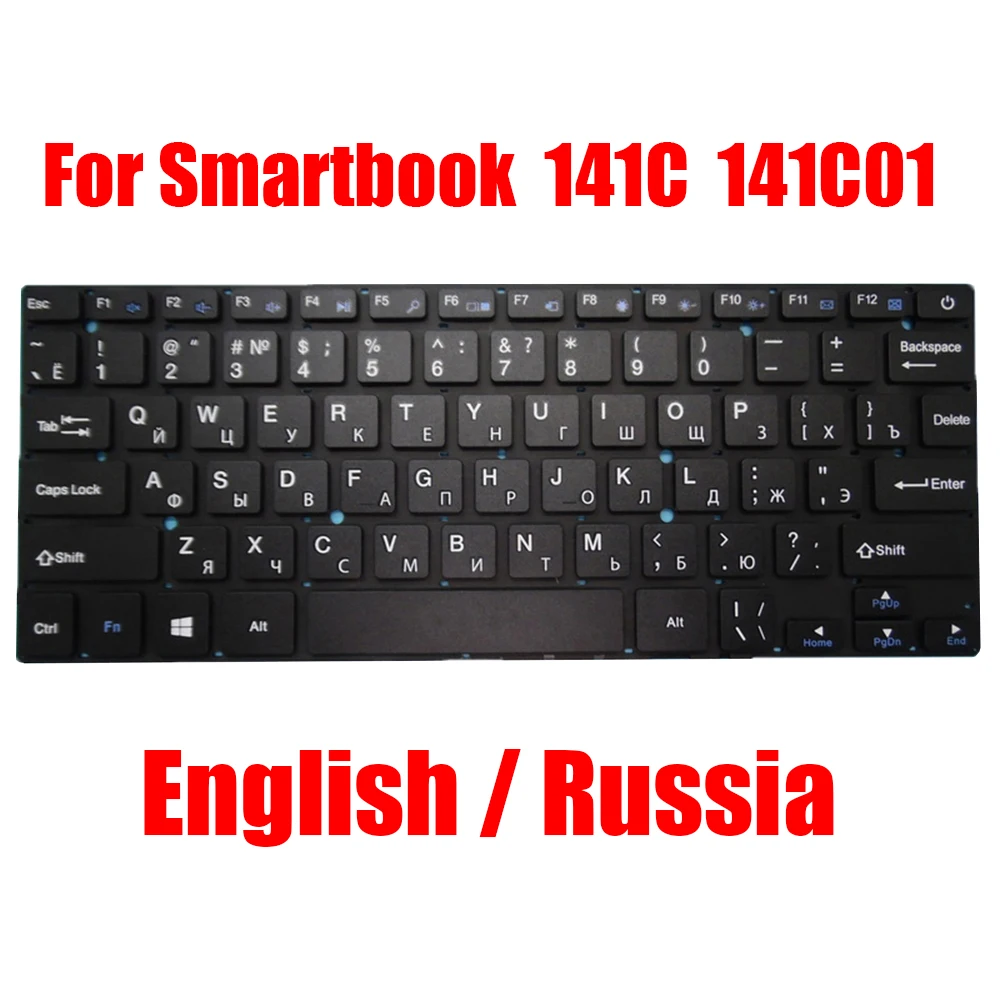 

RU US Laptop Keyboard For Prestigio For Smartbook 141C 141C01 PSB141C PSB141C01BFH_BK_CIS PSB141C01BFH_BK_CZ Russia English New