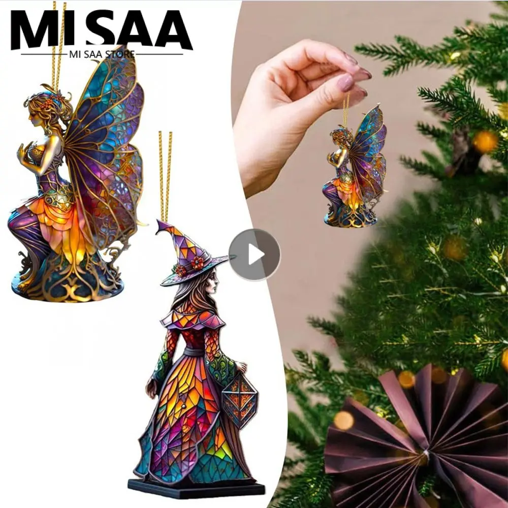 

Hand-made Car Ornaments Not Easy To Fade Haunted House Props Trend Witch Statue Hanging Doll Haunted Witch Statue Has Many Uses