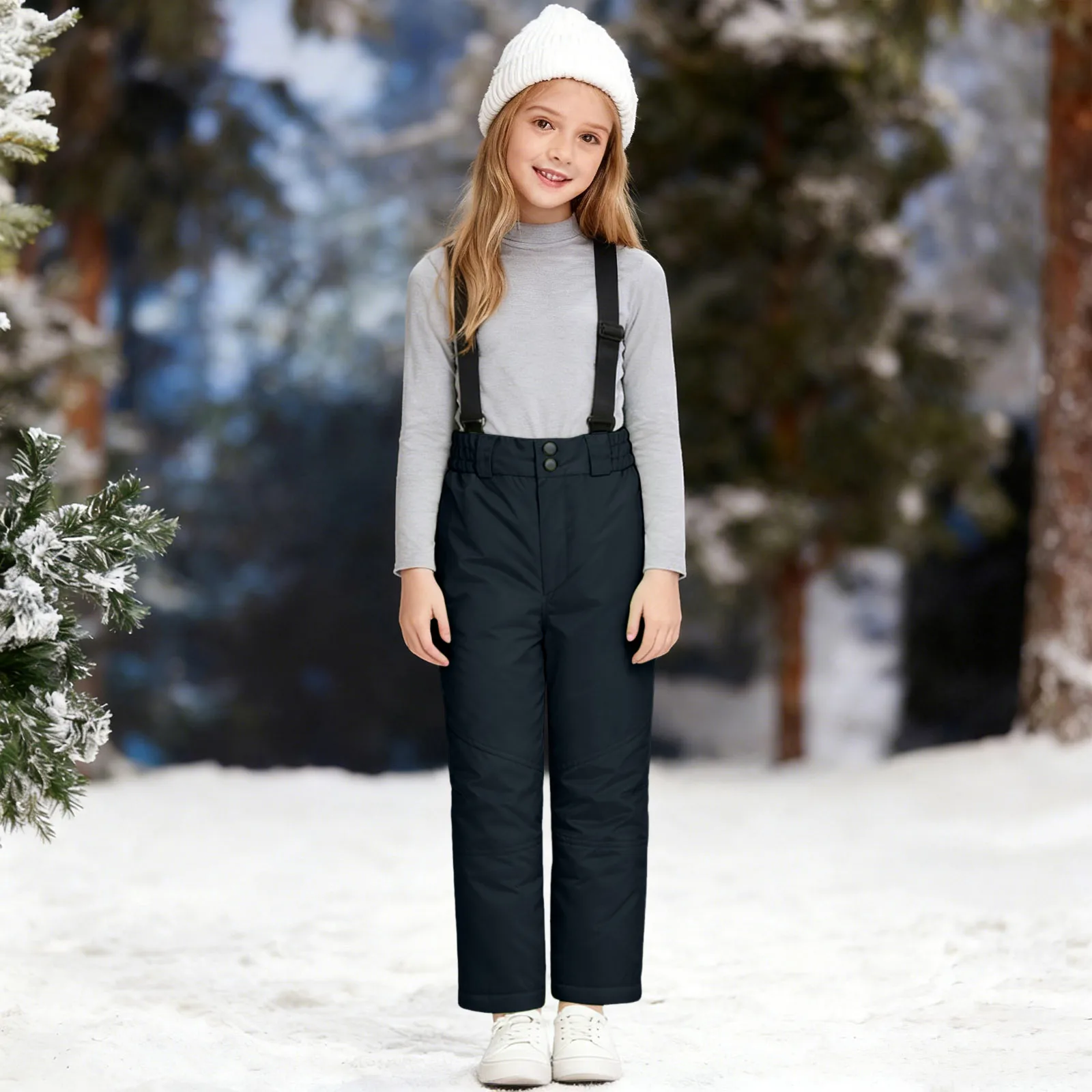 Boy Girl Bibs Winter Outdoor Windproof Keep Warm Ski Snow Overalls Children Warm Snowboarding Suspender Pants 2026 New Rompers
