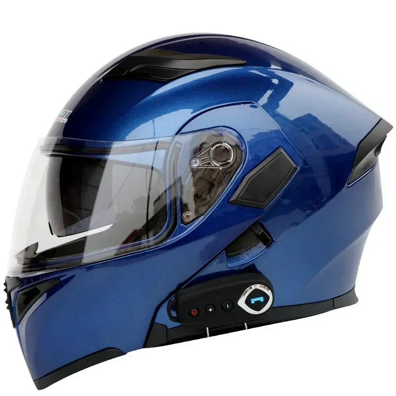 Motorcycle Bluetooth Helmets,Full Face Flip Up Dual Visors Modular Helmets,DOT Approved Helmet,Men And Women Motorbike Helmets (13, XL=(61~62CM - View #4