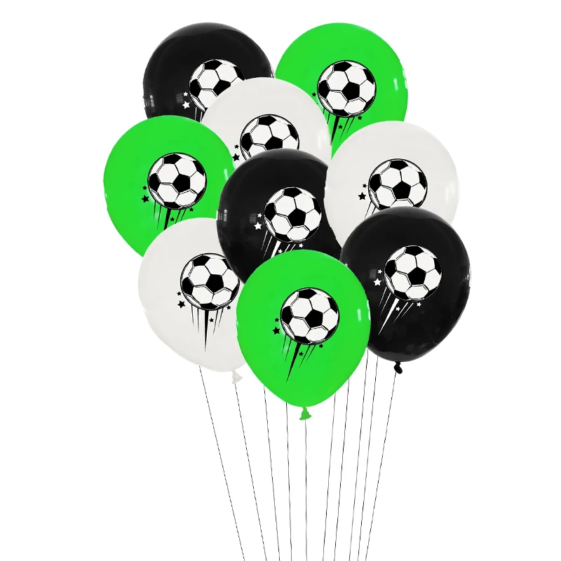 12pcs Soccer Party Latex Balloons 12" Football Print Helium Balloon Kids Toy Boy Sports Theme Birthday Party Decoration Supplies
