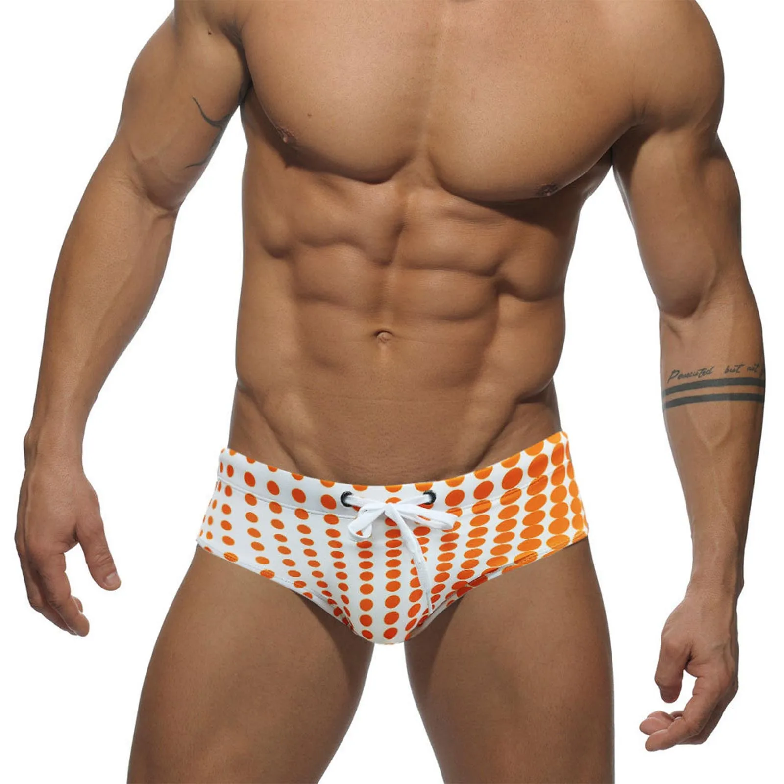 

Men's Sexy Comfortable Swimwear Underpant Bodybuild Gradient Trunks Beach Swimming Short Elastic Boxer Swimwear Pant