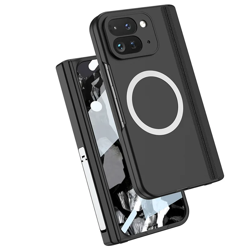 Matte Hinge Pen Holder Kickstand For Google Pixel Z Fold Magsafe Case Magnetic Wireless Charging With Tempered Film Cover