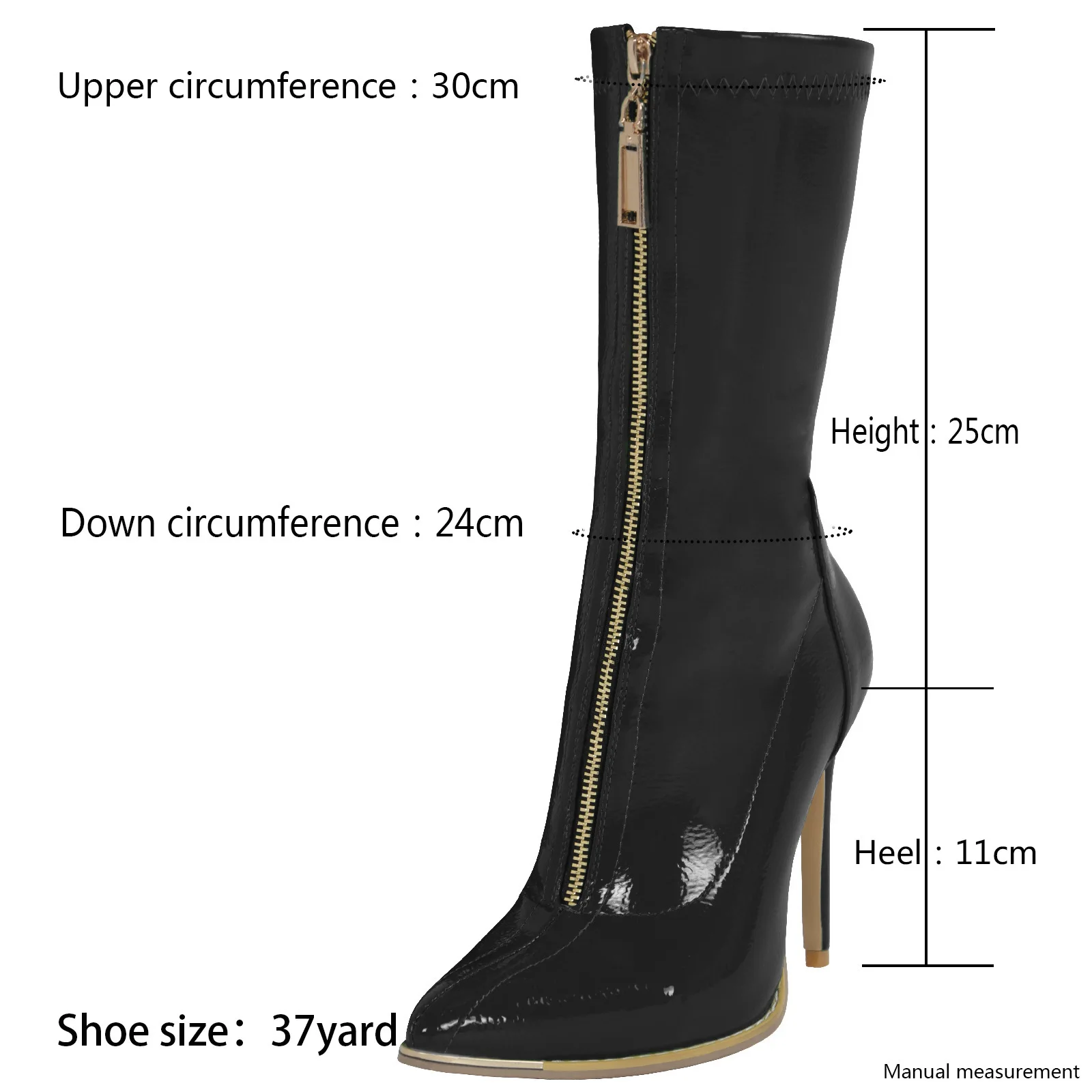 Women's High-heeled Ankle Boots Pointed Front Zipper Thin High Heel Comfortable Female Dress Shoes Sexy Stripper Shoes Botas