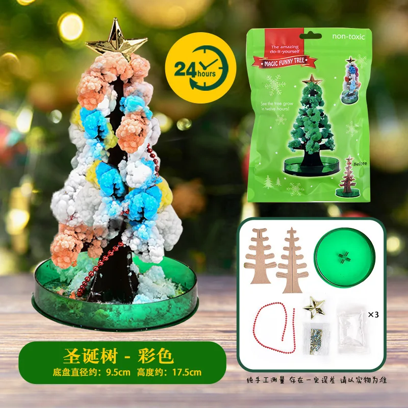 Mini Magic Sakura Miniature Christmas Tree DIY Crystal Growing Paper Plantas Miniatura Ornaments Decor Novelty Boy Girls Toys