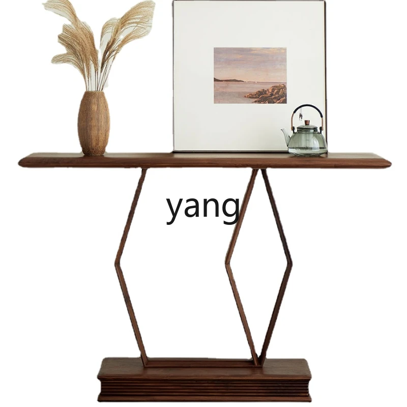 

CX Solid Wood High-End Art Console Home Minimalist a Long Narrow Table Living Room Walkway Wall Side View