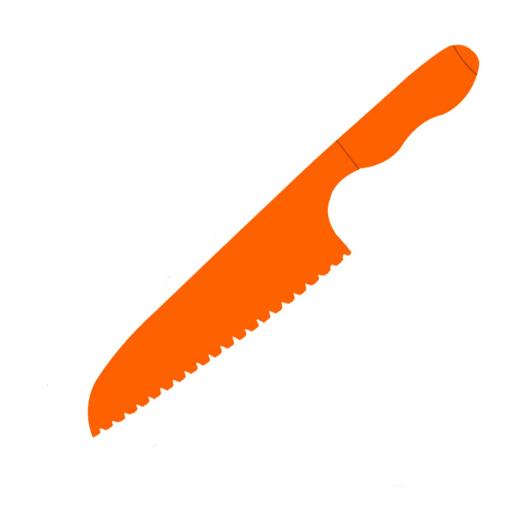 Cuchillo de cocina seguro para pan de frutas, herramientas de diente de sierra  para niños pequeños, pelado de plástico para niños, cuchillos de lechuga,  cortador de diente de sierra