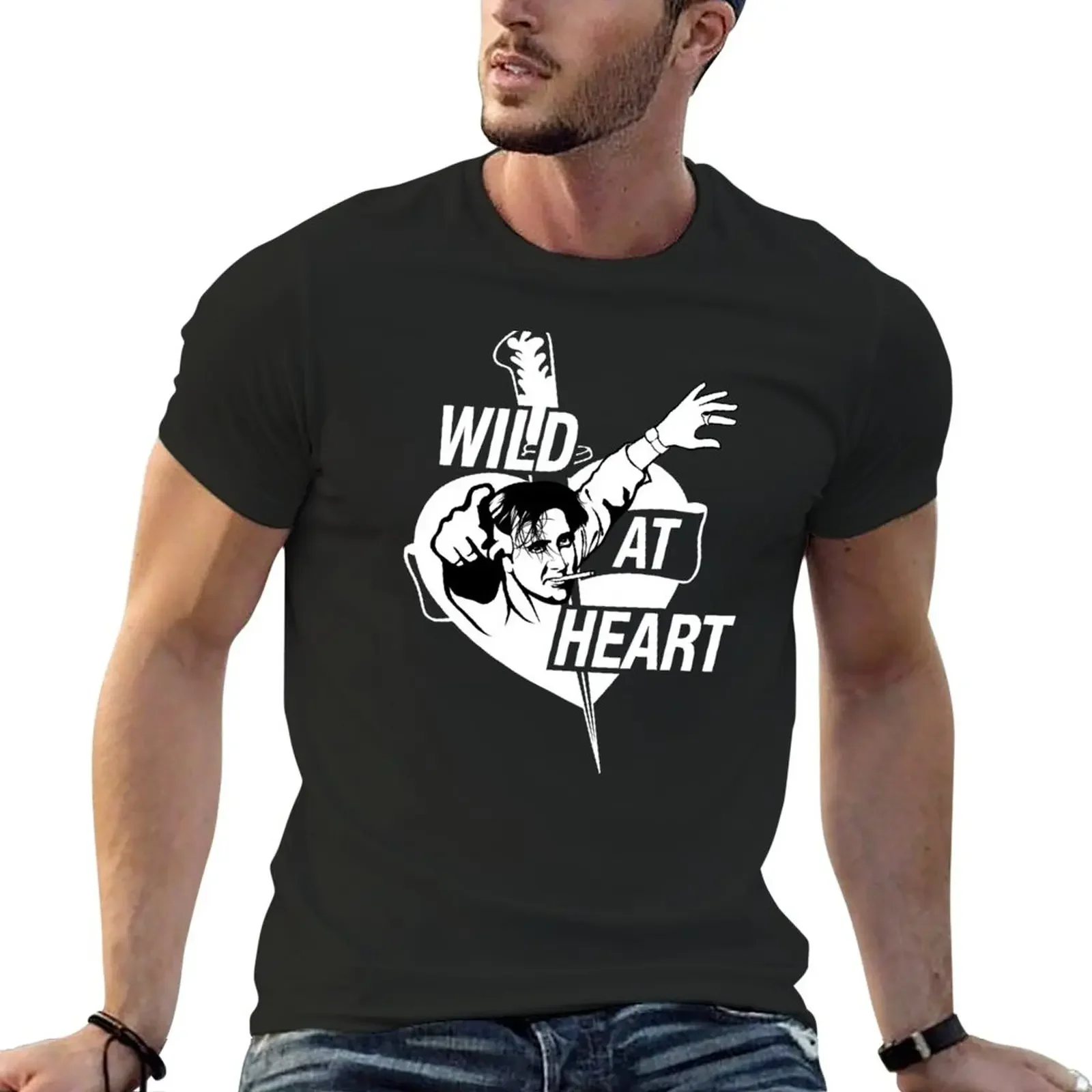 Wild At Heart T-Shirt Bianca Anime Plus Size Top Summer Top Plain White T-Shirt Uomo