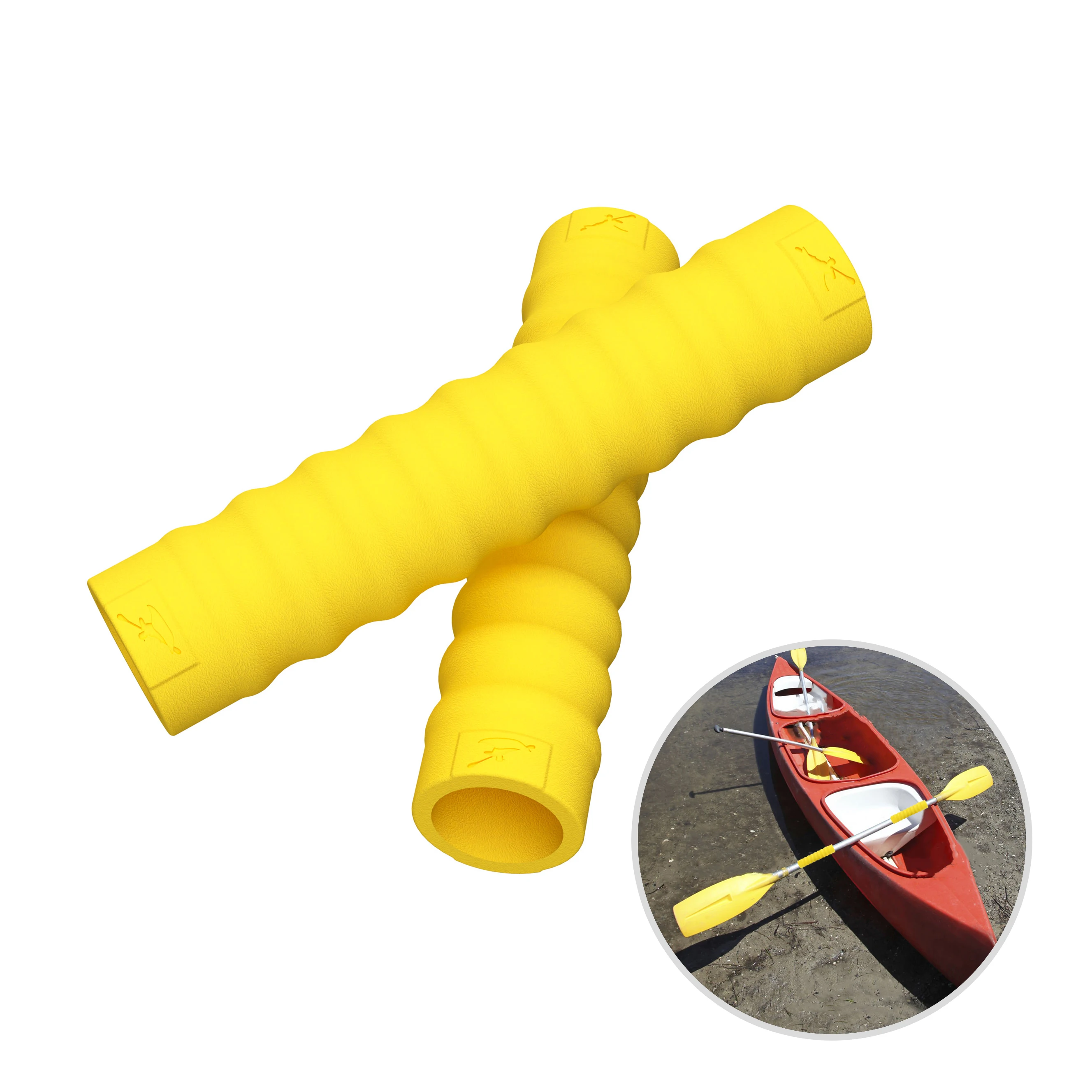 

Non-Slip Silicone Kayak Paddle Grips 2pcs Durable Boat PaddlIing Wraps Blister Prevention Anti-skid Kayaking Accessories For Oar