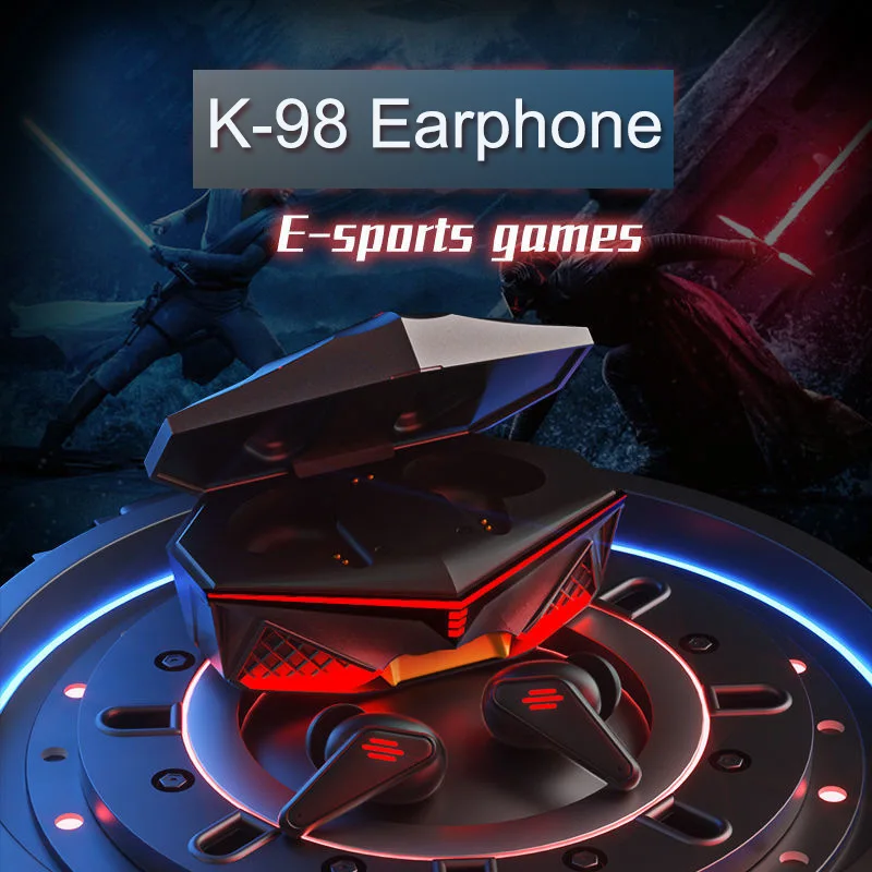 K98 Bluetooth-compatible Earphone Wireless Headphones TWS Running Sports Gaming Headset Earbuds with Microphone for Gamer