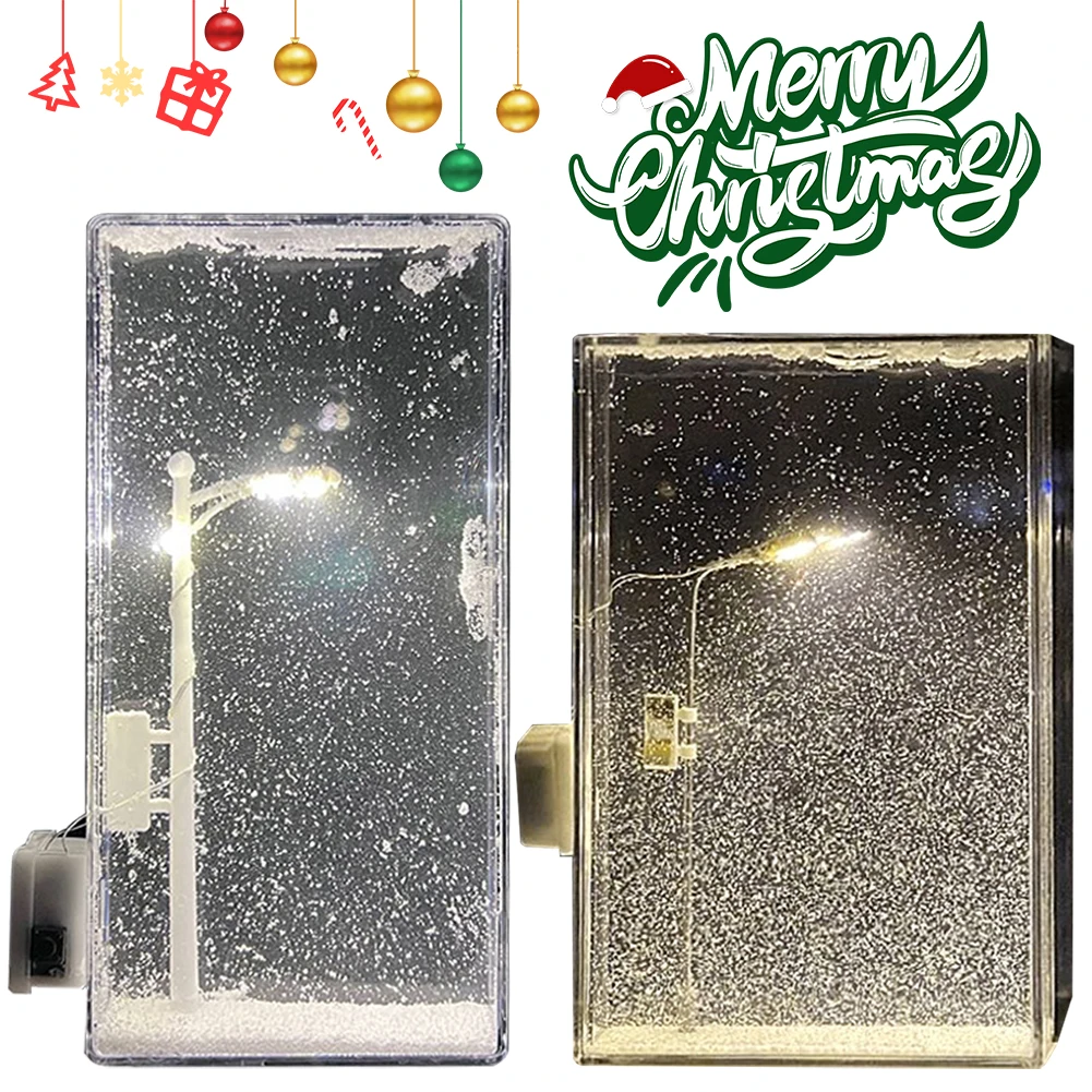 Snowy Lamp Snow Scenery Night Light Realistic Snowy Night Street Lamp Handmade Christmas Light for Home Decor