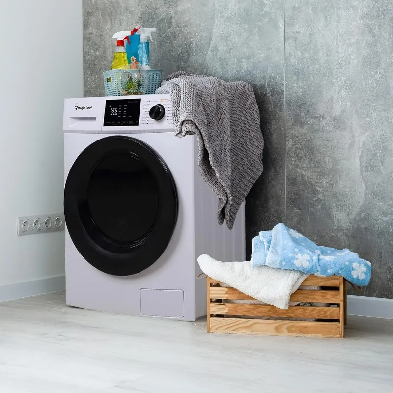 Magic Chef 2.7 Cubic Foot Front Load Portable Compact Electric Washing Washer And Dryer Machine Combo Appliance, White 5
