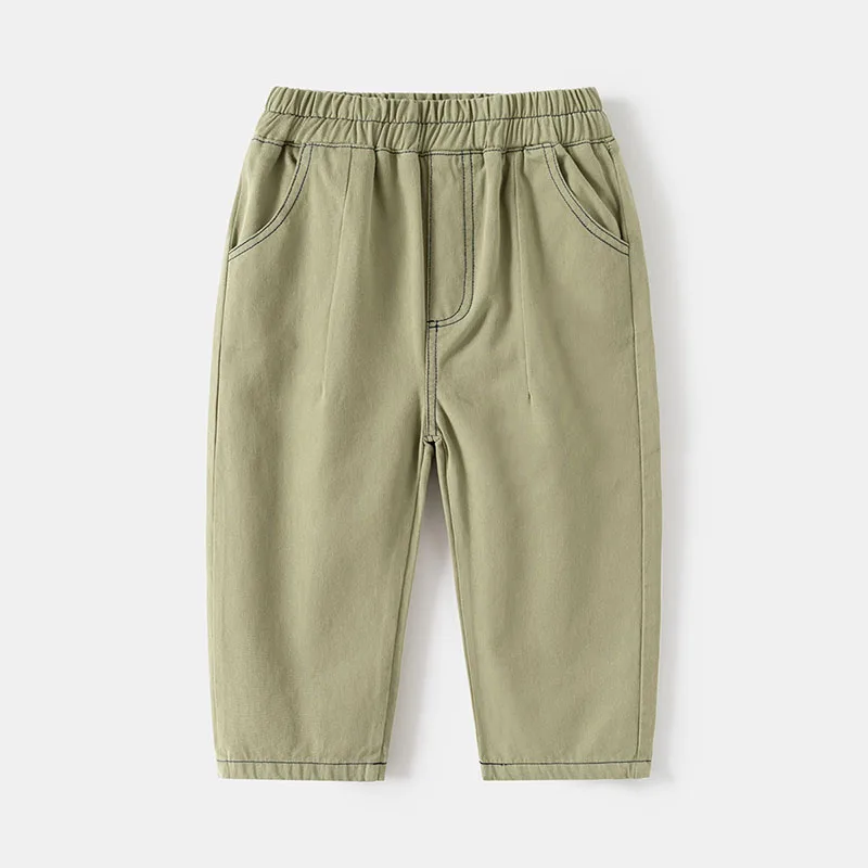 Autumn Kids Casual Trousers Solid Color