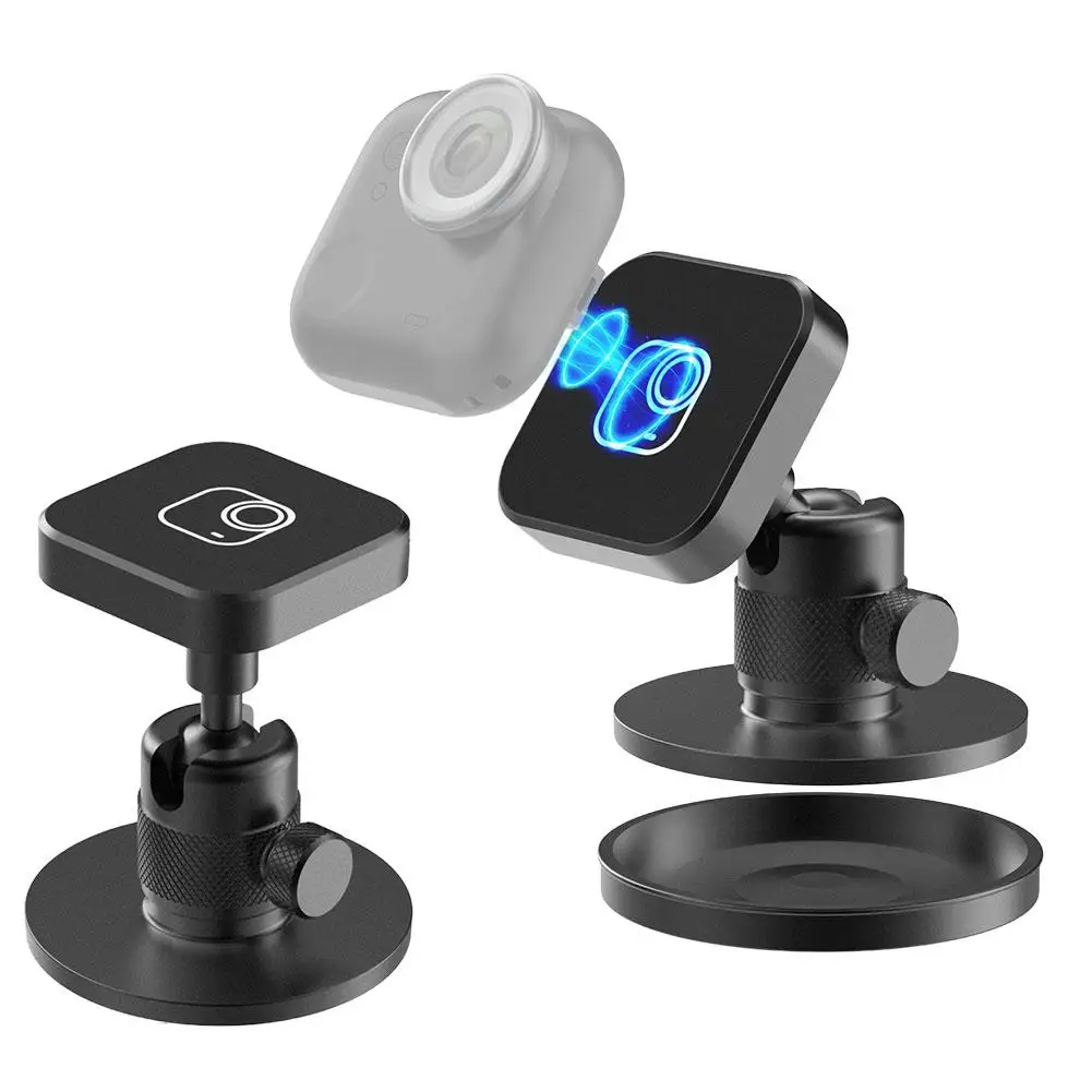 Support métal pour Insta360 GO Ultra monté sur un guidon de vélo, fixation robuste et précise pour des prises stables.