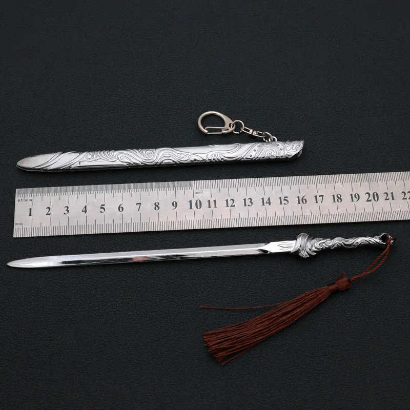 22cm Mysterious Lotus Casebook Young Master Sword Cosplay Toy Knife Metal Weapon Model TV Peripherals Kids Toy Gifts for Boys