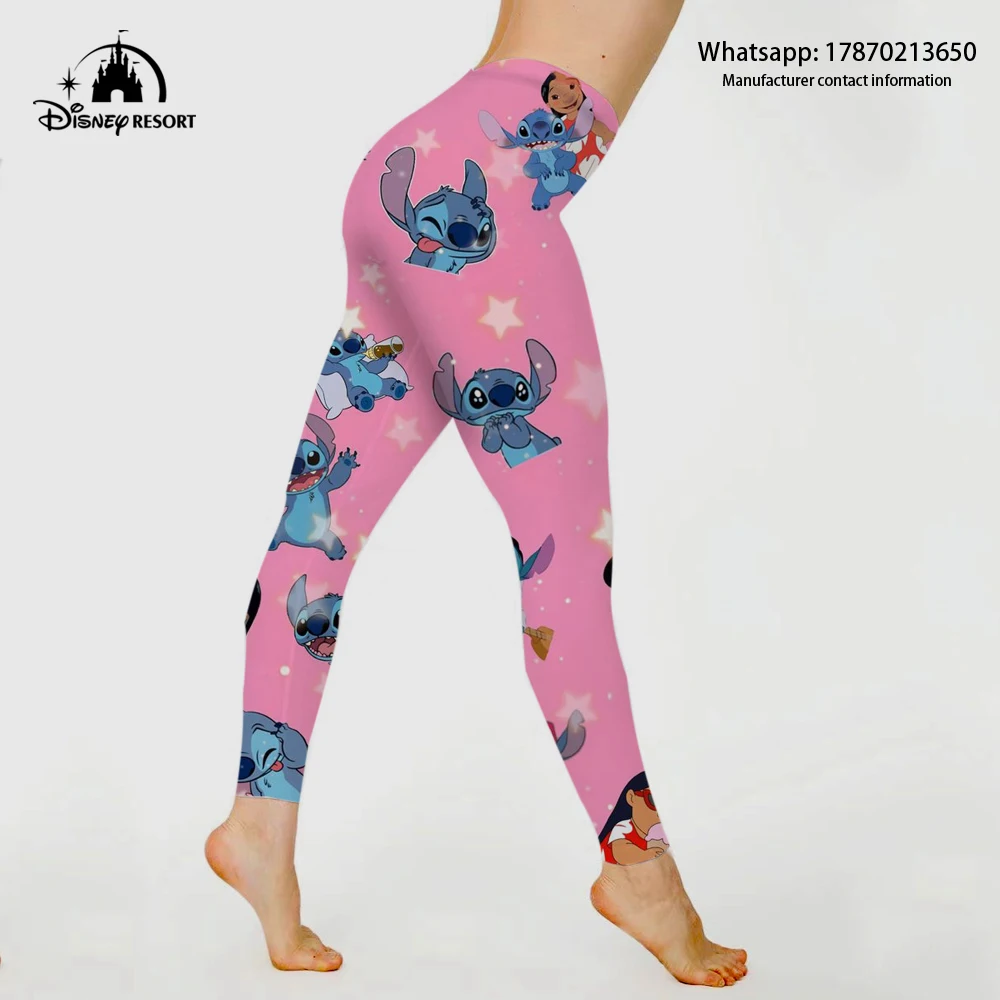 

2023 New Disney Anime Fitness Pants Women's High Waist Yoga Pants Hips Tight Peach Hips High Waist Nude Fitness Leggings