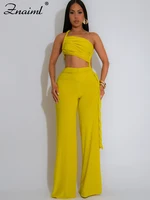 Znaiml Sexy Night Club Strapless One Pieces Rompers Woman Summer Birthday Party Evening Sexy Halter Backless Yellow Jumpsuits