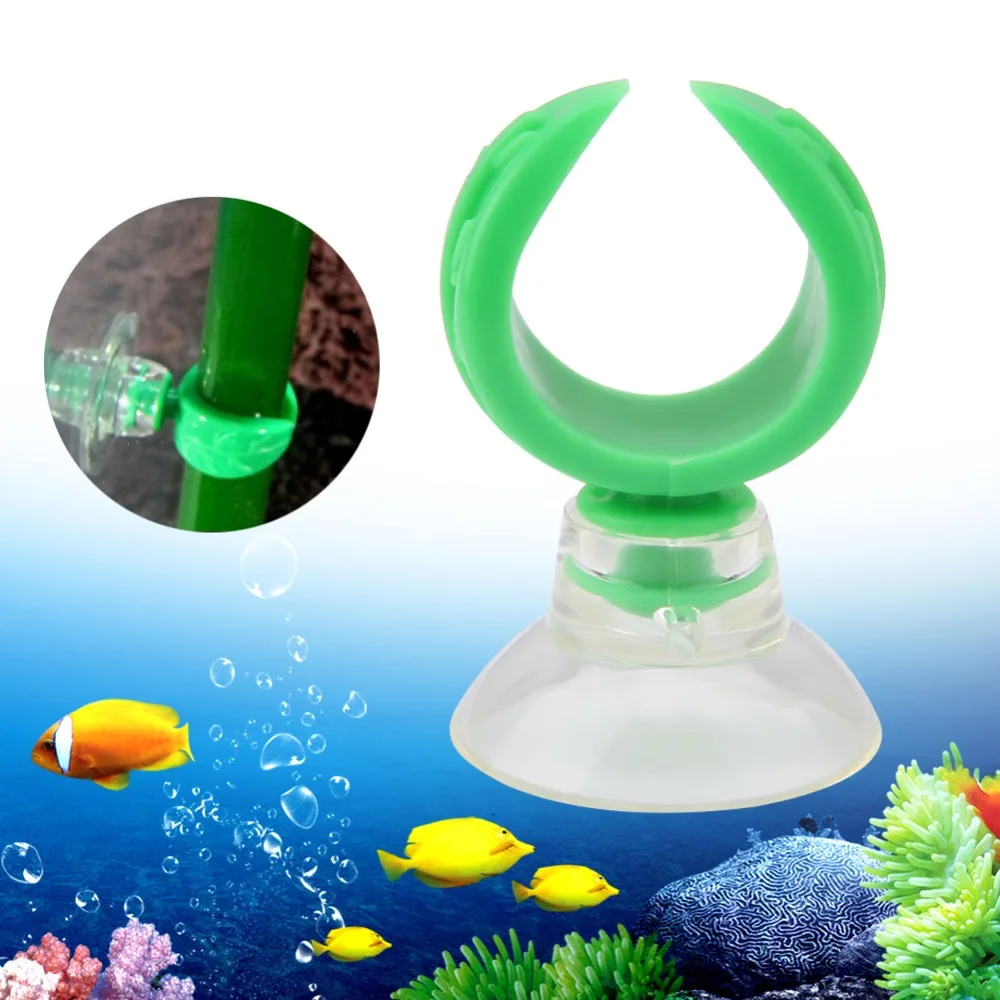 4PCS 세트 녹색 수족관 흡착 컵 클립 강력한 접착력 설치가 간편한 어항 튜브 홀더 흡착 컵