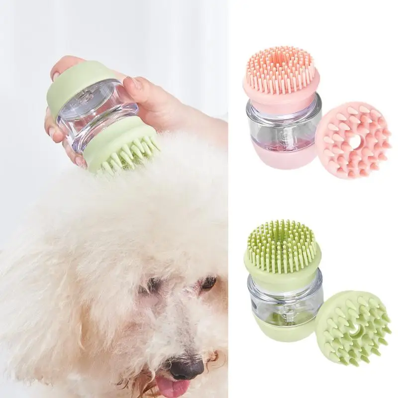 

Dog Scrubber Soft Silicone Comb Pet Shampoo Massager Bath Brush Bathroom Puppy cat Washing Massage Dispenser Grooming Shower