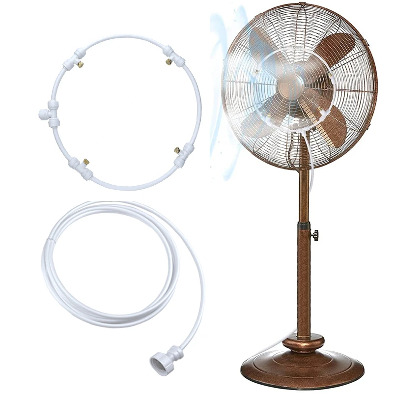 Fan Ring Mist System 1/4 Inch Misting Cooling Ring With Brass Sprinkler Nozzles And Water Tap