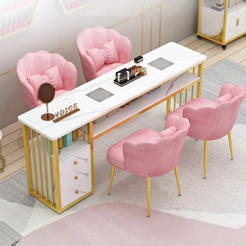 Workstation Pink Nail Desk Design European Organiser Professionals Nail Desk Luxury Nordic Tavolo Estetista Unghie Furniture