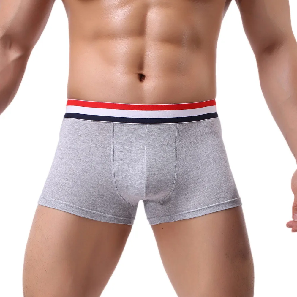 New Male Underpant Fashion Sexy Men's Boxer Solid Cotton Breathable Mens Elastic Underwear Men Boxers Shorts Male Underpants