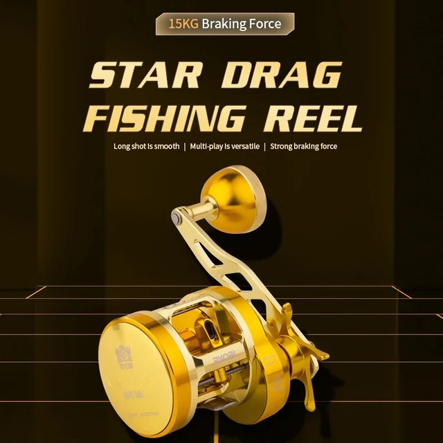 RYOBI VARIUS Slow Jigging Fishing Reels 10+1BB Max Drag15kg Gear Ratio7.0:1  Full-metal Gold Body Trolling Saltwater Reel Fishing - AliExpress