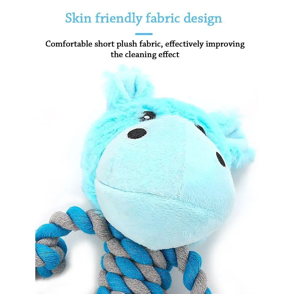 Pet Dog Squeaky Toy For Small Meduim Dogs Soft Plush Chew Stuffed Animal Shape Bite Resistant Dog Cotton Rope Toys Pets Supplies 5